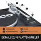 LENCO LS-500BK - 2 externe Lautsprechern - Bluetooth Plattenspieler Schwarz