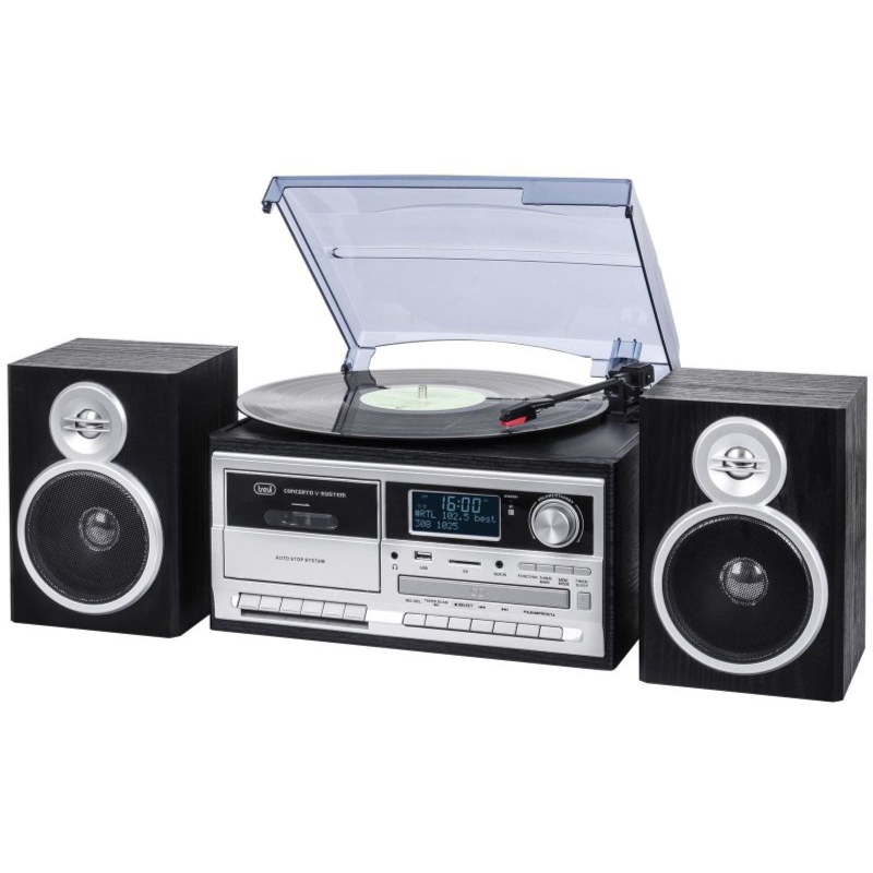 TREVI Stereo Plattenspielersystem Plattenspieler, DAB, schwarz