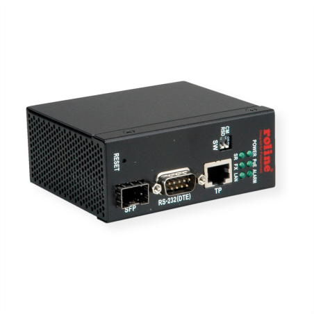 ROLINE Industrie Konverter Ethernet - Seriell RS232, Seriell Server Medienkonverter