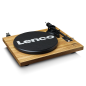 LENCO LS-500OK - eingebauter Verstärker mit Bluetooth und 2 externen Lautsprechern - Plattenspieler Nussbaum