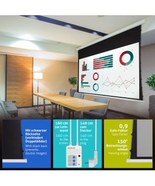 ESMART Professional TATENSO Tageslicht GRAU 332 x 187 cm (150") 16:9 Tension-Leinwand