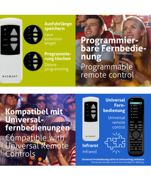 ESMART Professional TATENSO Tageslicht GRAU 332 x 187 cm (150") 16:9 Tension-Leinwand