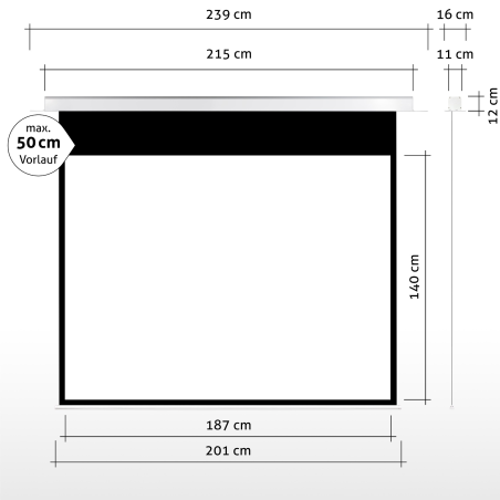 ESMART Expert CSX Deckeneinbau-187 x 140 cm (92") 4:3 Deckeneinbau-Leinwand