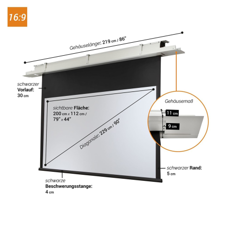 CELEXON Deckeneinbau Expert Deckeneinbauleinwand