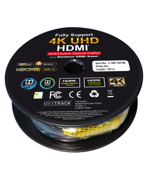 MAXTRACK C508-100ML verlustfrei über 100 m - aktives Glasfaser HDMI Kabel
