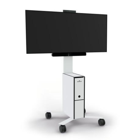 DURABLE 370202 Mobiler TV-Wagen, max. 43 Zoll, Starr, rotierbar, Weiß