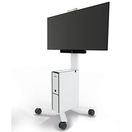 DURABLE 370202 Mobiler TV-Wagen, max. 43 Zoll, Starr, rotierbar, Weiß