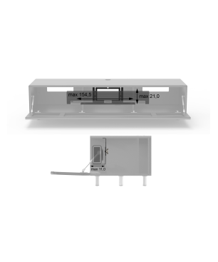 JUST BY SPECTRAL TV-Soundbar-Lowboard mit Soundbar-Ablage und TV-Halterung VESA400. JRL 1654T. Breite 165cm. Black. TV-Soundba