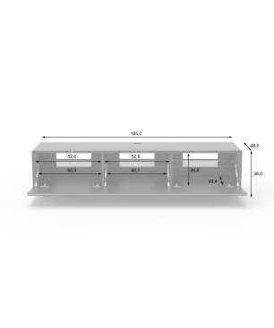 JUST BY SPECTRAL TV-Lowboard JRL 1650T mit TV-Halterung VESA600. Breite 165cm. Snow. TV-Lowboard
