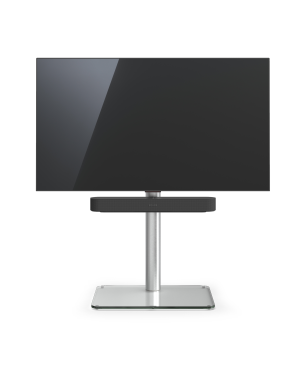 JUST BY SPECTRAL TV-Stand Just.Stand TV610SP für TV bis 65''. Glasboden in Klarglas und Universal Soundbar Ablage TV-Ständer