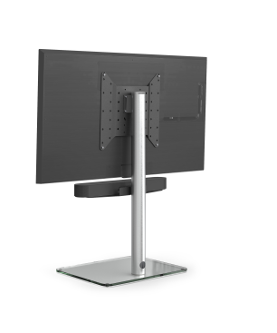 JUST BY SPECTRAL TV-Stand Just.Stand TV610SP für TV bis 65''. Glasboden in Klarglas und Universal Soundbar Ablage TV-Ständer