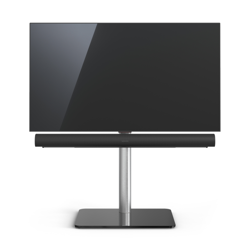 JUST BY SPECTRAL TV-Stand Just.Stand TV620SP für TV bis 65''. Glasboden Schwarzglas und Sonos Arc Soundbar-Ablage TV-Ständer