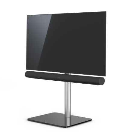 JUST BY SPECTRAL TV-Stand Just.Stand TV620SP für TV bis 65''. Glasboden Schwarzglas und Sonos Arc Soundbar-Ablage TV-Ständer