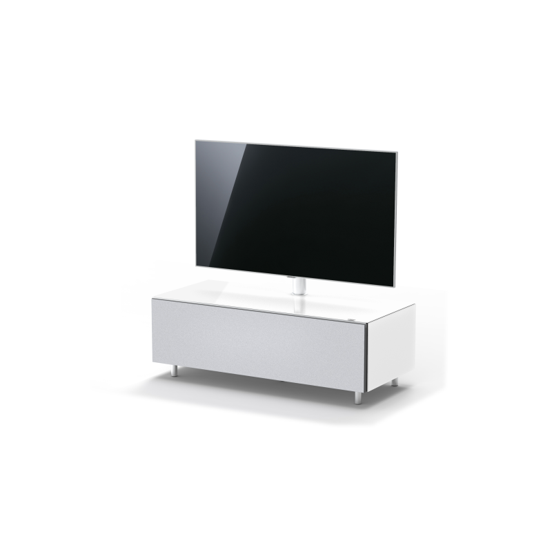 JUST BY SPECTRAL TV-Soundbar-Lowboard mit Soundbar-Ablage und TV-Halterung VESA600. JRL 1104T. Breite 111cm. Snow. TV-Soundbar