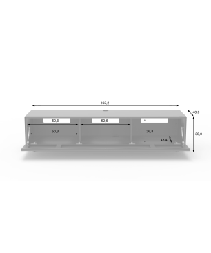 JUST BY SPECTRAL TV-Soundbar-Lowboard mit TV-Halterung VESA400. JRL 1654T. Breite 165cm. Black. TV-Soundbar-Lowboard