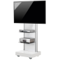 VCM Pro-Stand TV-Standfuß Weißlack/Schwarzglas
