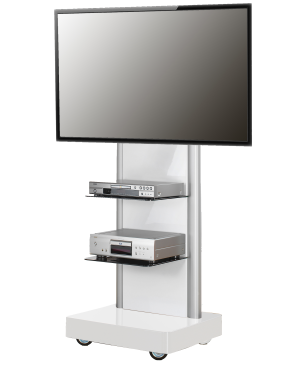 VCM Pro-Stand TV-Standfuß Weißlack/Schwarzglas