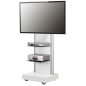 VCM Pro-Stand TV-Standfuß Weißlack/Schwarzglas