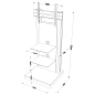 VCM Pro-Stand TV-Standfuß Weißlack/Schwarzglas
