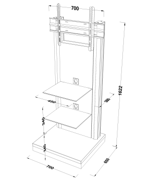 VCM Pro-Stand TV-Standfuß 70 Zoll