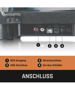 LENCO LS-50LEDBK - Eingebaute Lautsprecher - Plattenspieler Schwarz