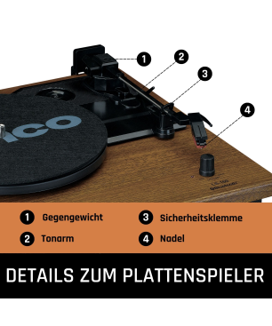 LENCO LS-100WD Plattenspieler Eiche