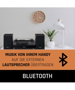 LENCO LS-101BK - Holz-Bluetooth - Plattenspieler Schwarz