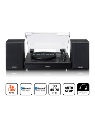 LENCO LS-101BK - Holz-Bluetooth - Plattenspieler Schwarz