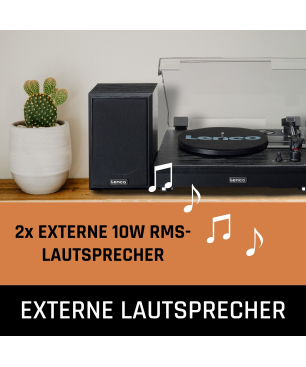 LENCO LS-101BK - Holz-Bluetooth - Plattenspieler Schwarz