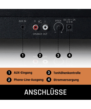 LENCO LS-101BK - Holz-Bluetooth - Plattenspieler Schwarz