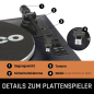 LENCO LS-430BK - 4 eingebaute Lautsprechern - Bluetooth Plattenspieler Schwarz