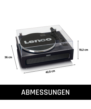 LENCO LS-430BK - 4 eingebaute Lautsprechern - Bluetooth Plattenspieler Schwarz