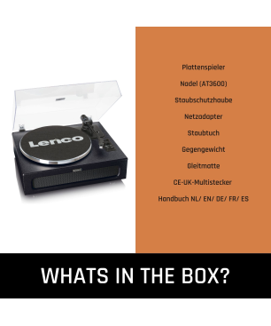 LENCO LS-430BK - 4 eingebaute Lautsprechern - Bluetooth Plattenspieler Schwarz