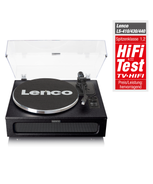 LENCO LS-430BK - 4 eingebaute Lautsprechern - Bluetooth Plattenspieler Schwarz