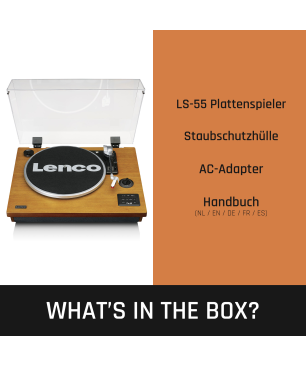 LENCO LS-55WA - Schallplattenspieler mit Bluetooth®,USB,MP3 und Lautsprecher - Plattenspieler Holz