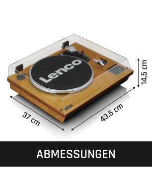 LENCO LS-55WA - Schallplattenspieler mit Bluetooth®,USB,MP3 und Lautsprecher - Plattenspieler Holz
