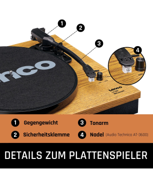LENCO LS-300WD Plattenspieler Holz