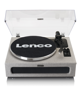 LENCO LS-440GY - 4 eingebaute Lautsprecher - Plattenspieler Grau