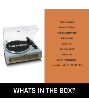 LENCO LS-440BUBG - 4 eingebaute Lautsprechern - Bluetooth Plattenspieler Blau-Taupe