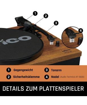 LENCO LS-310WD Plattenspieler Holz