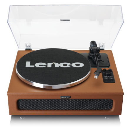 LENCO LS-430BN - 4 eingebaute Lautsprechern - Bluetooth Plattenspieler Braun