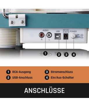 LENCO LS-50TQ - Eingebaute Lautsprecher - Plattenspieler Türkis