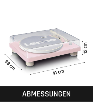 LENCO LS-50PK - Eingebaute Lautsprecher - Plattenspieler Pink