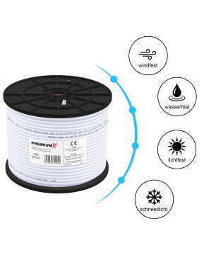 PREMIUMX 4x 100m BASIC Koaxialkabel 135dB 4-fach SAT Koax Kabel 40x F-Stecker Antennenkabel