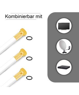 PREMIUMX 4x 100m BASIC Koaxialkabel 135dB 4-fach SAT Koax Kabel 40x F-Stecker Antennenkabel