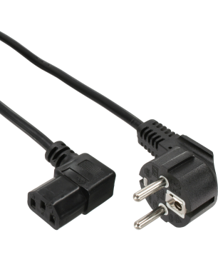 INLINE 35er Bulk-Pack InLine Netzkabel, Schutzkontakt gewinkelt auf C13 1,8m Stromkabel extern