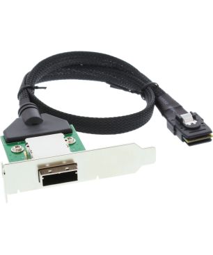 INLINE SAS low profile PCI Slotblech mit Kabel Installation / Reinigung, ext. SFF-8088 auf int. SFF-8087, 0,5m