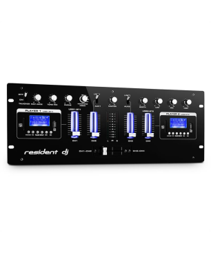 RESIDENT DJ DJ405USB-BK 4-Kanal Mischpult, Schwarz