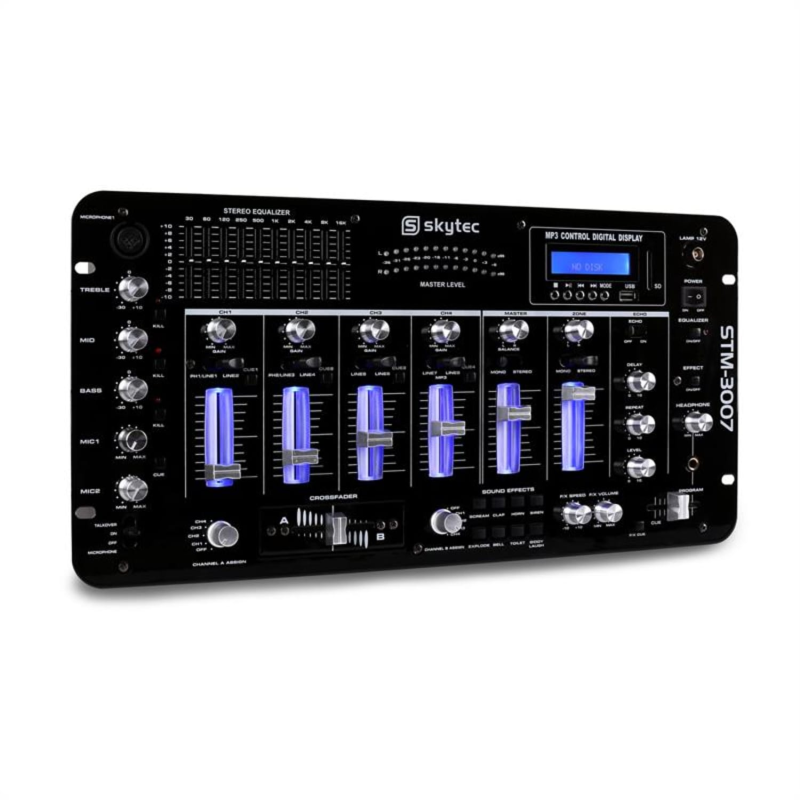 SKYTEC STM-3007 6-Kanal Mischpult, Schwarz SKYTEC STM-3007 6-Kanal Mischpult, Schwarz