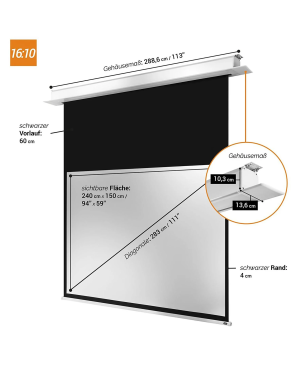 CELEXON Deckeneinbau Pro+ Deckeneinbauleinwand